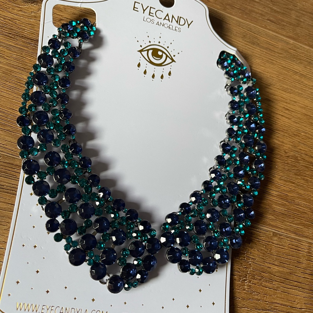 Eye Candy-Nwt Blue Green Statement Collar Necklace 46$